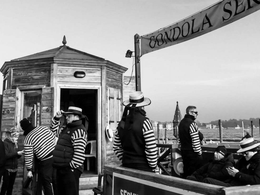 Gondoliers waiting for customers