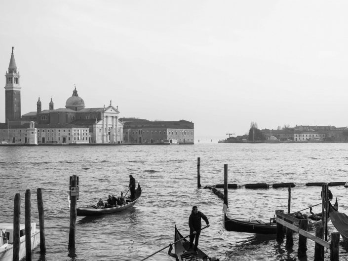 Venetian canals with gondolas