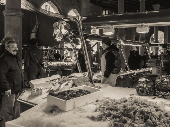 Buying fish at Rialto Market