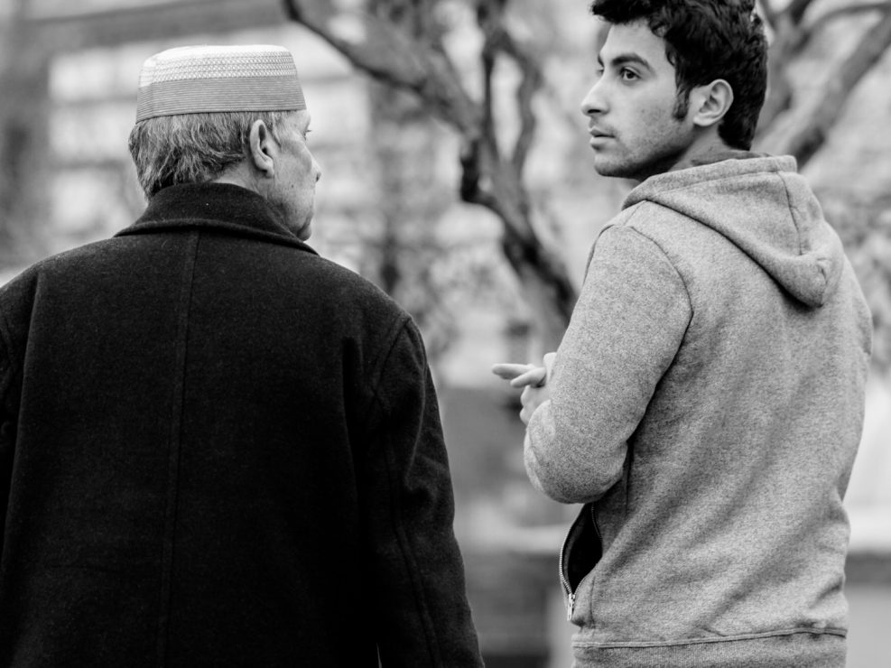 Turkish Father and son in the streets of Istanbul