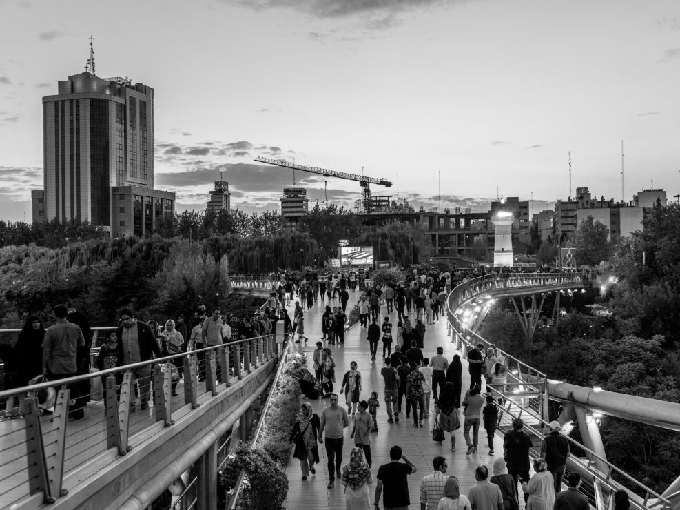 View of a crowded Tabiat bridge, Tehran