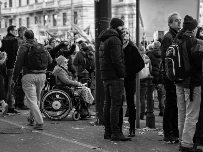 Lady in wheelchair during demonstration