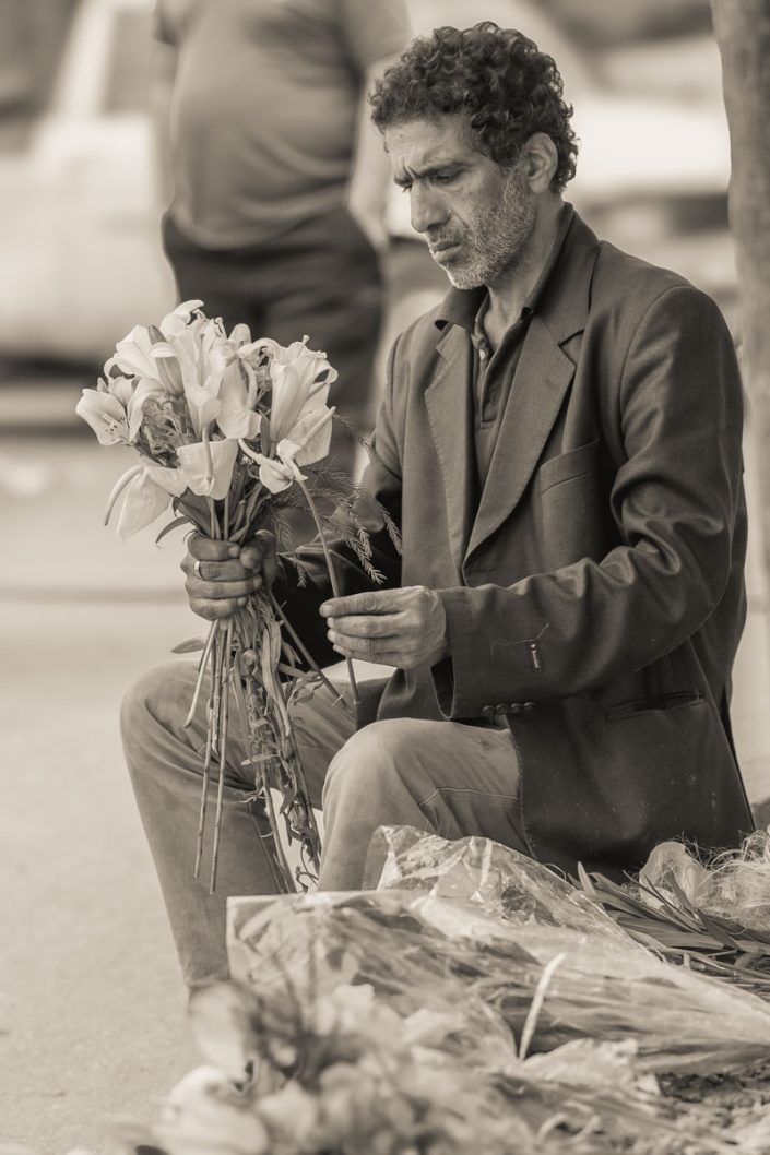 Vendor at the flower market