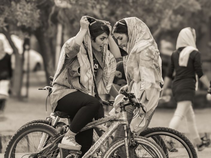 Two young Iranians at the bycicle park