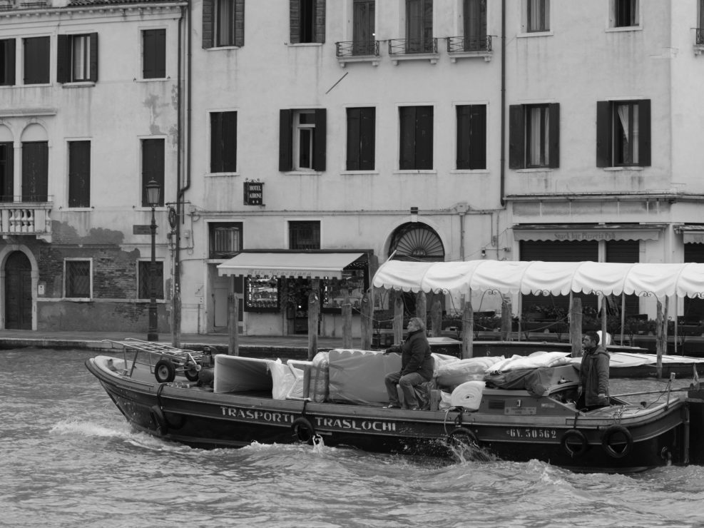Venice Package delivering boat