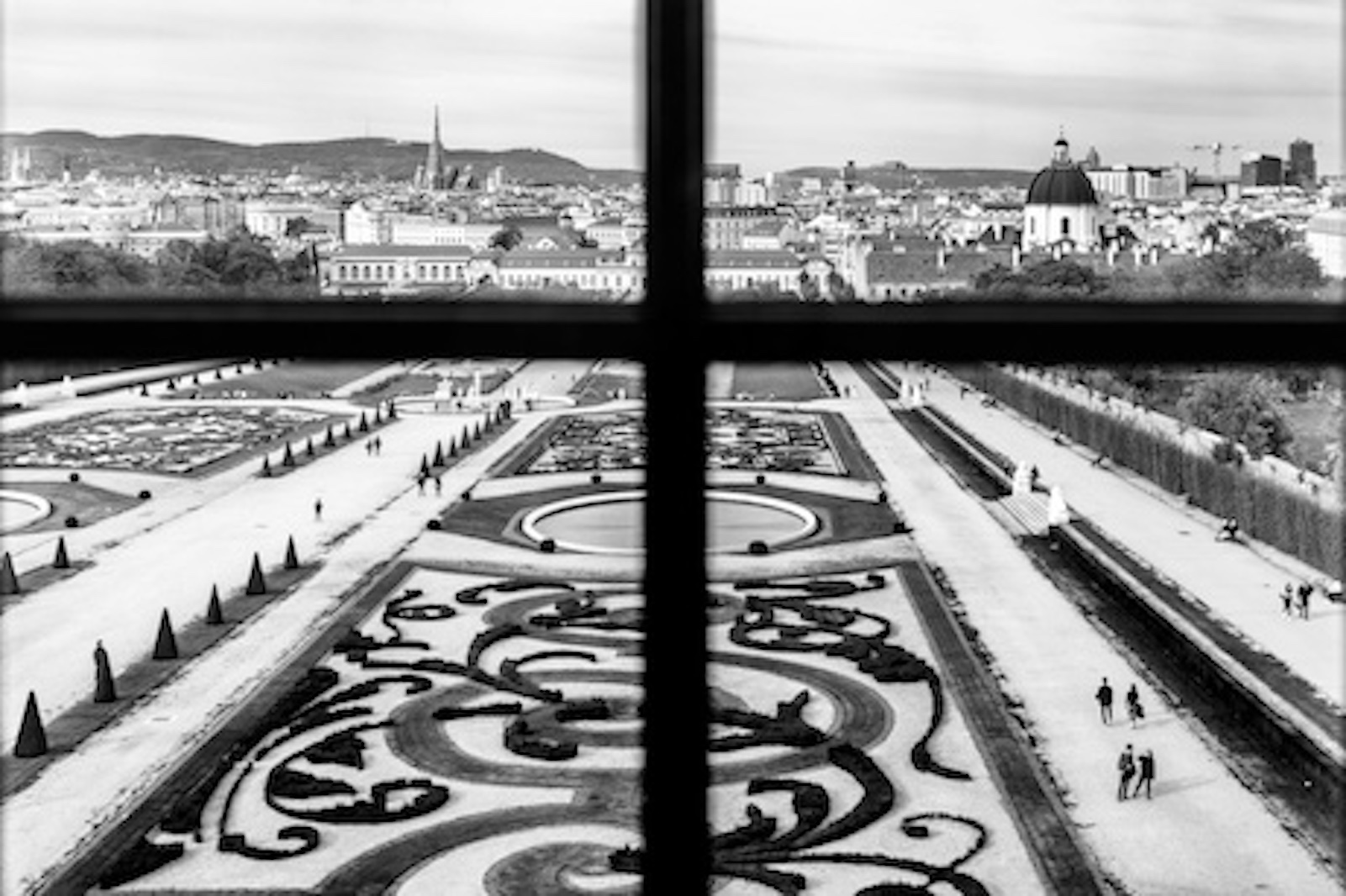 Looking through the window at the Belvedere
