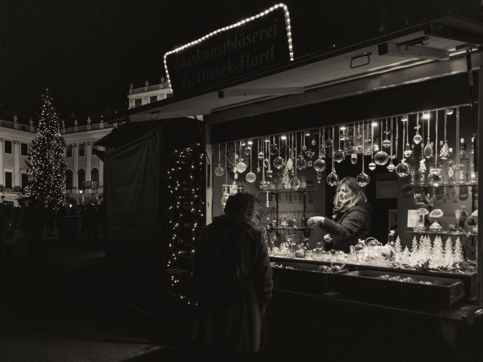 Christmas market by night Vienna