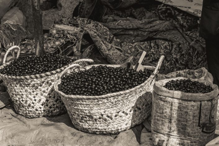 Baskets with olives in Fez