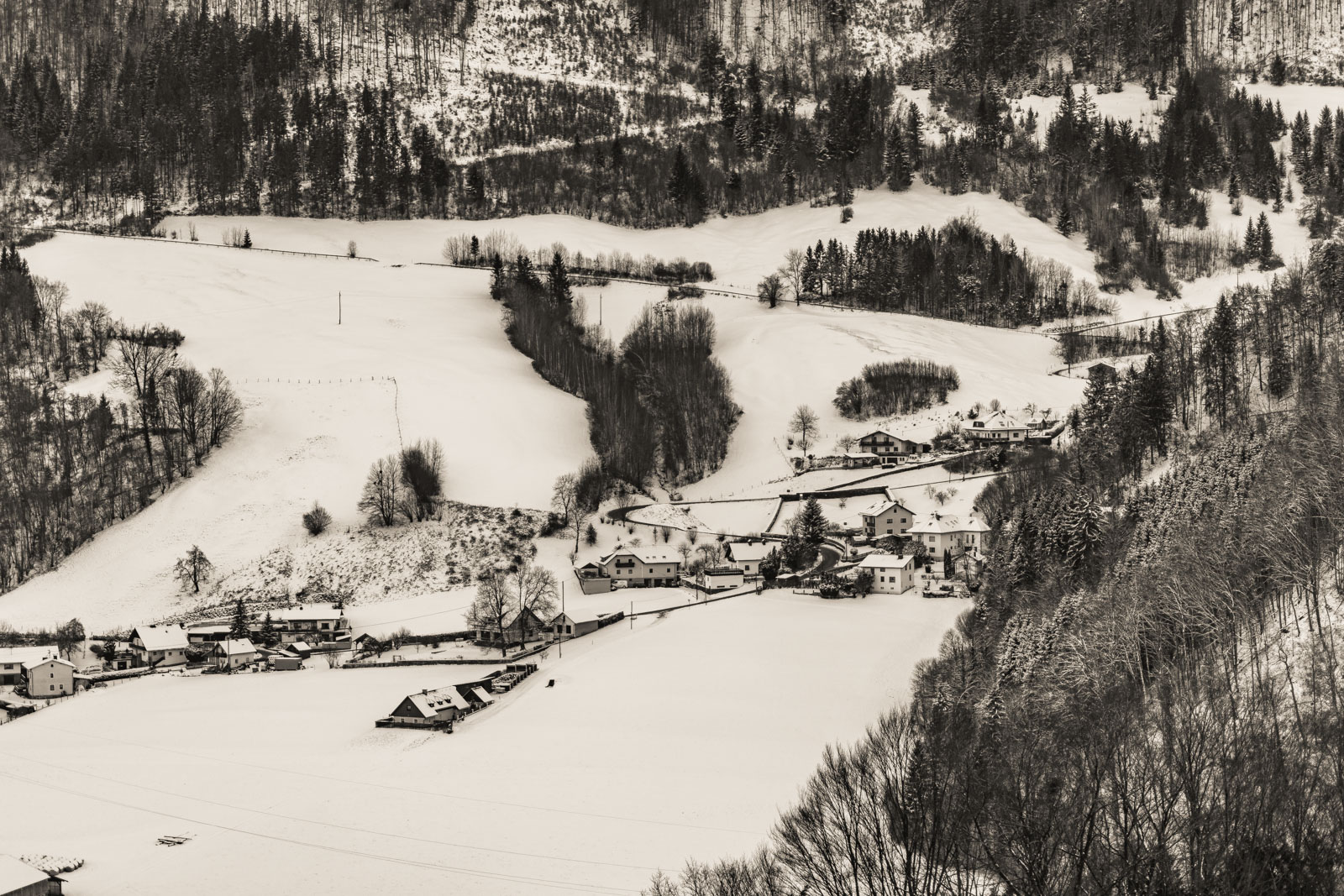 Winter landscape in Upper Austria